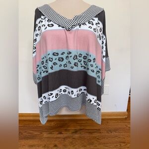ODDY multi-colored poncho style knitwear #138